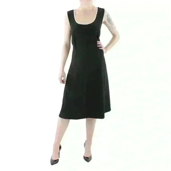 Robbie Bee Fit and Flare Sleeveless Dress Size 1X Solid Black - Picture 2 of 3